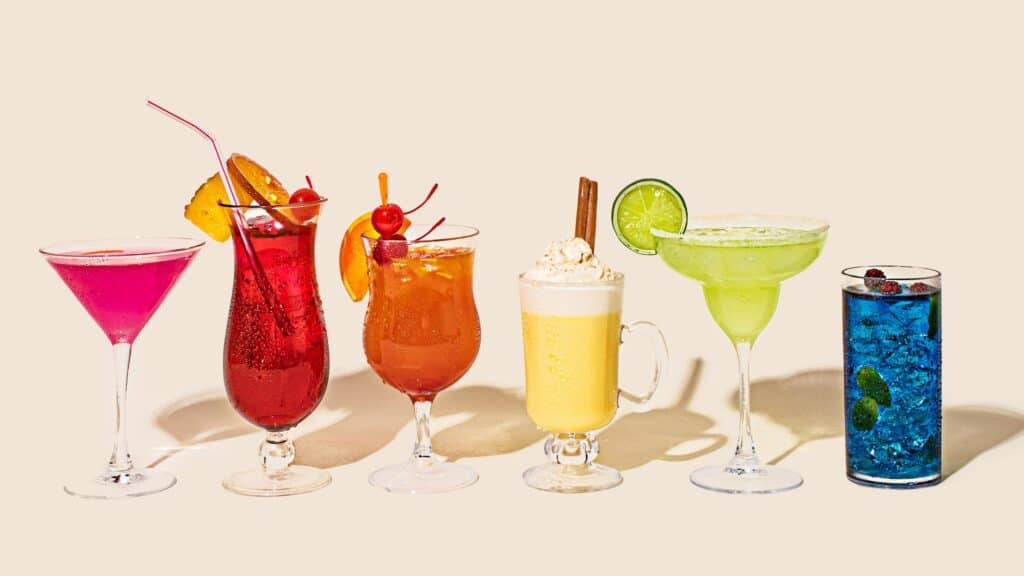 Several Healthy mocktails