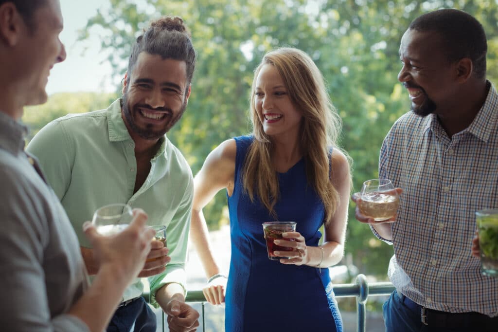 People drinking on a party