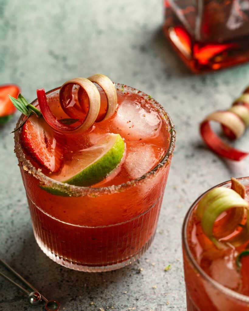 Strawberry margarita made by a proffesional mixer