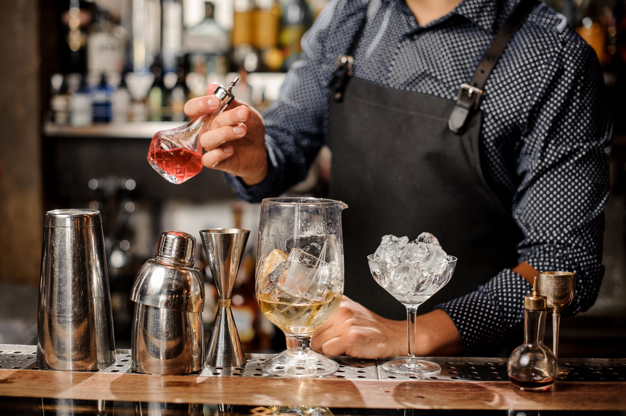 bartender serving drinks