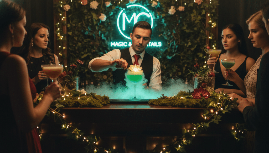 bartender in a cocktail theme party