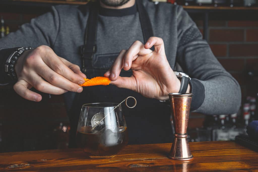 bartender making a cocktail