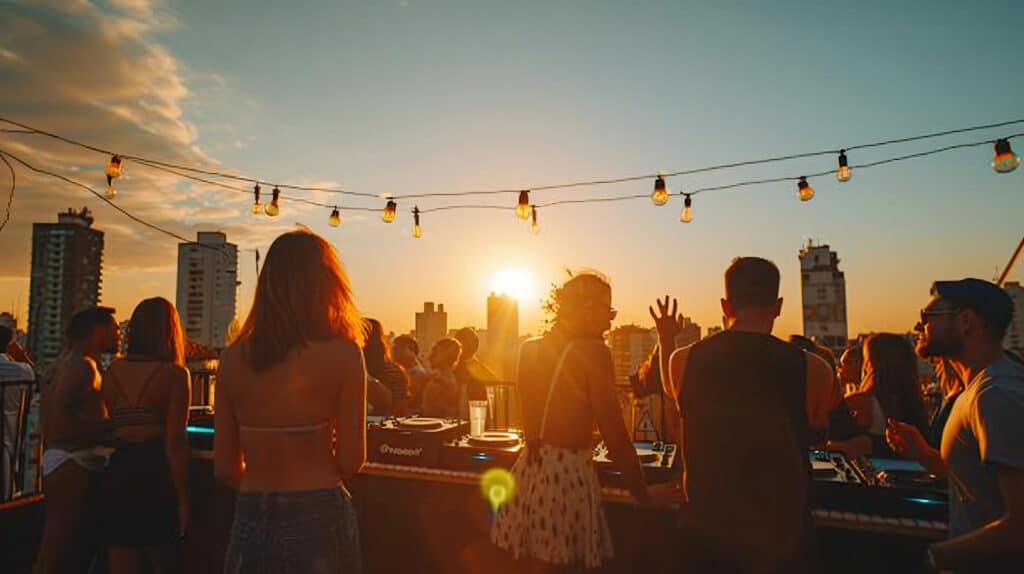 exclusive rooftop party in los angeles