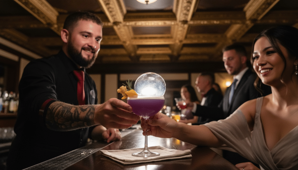 magic bartender at a wedding