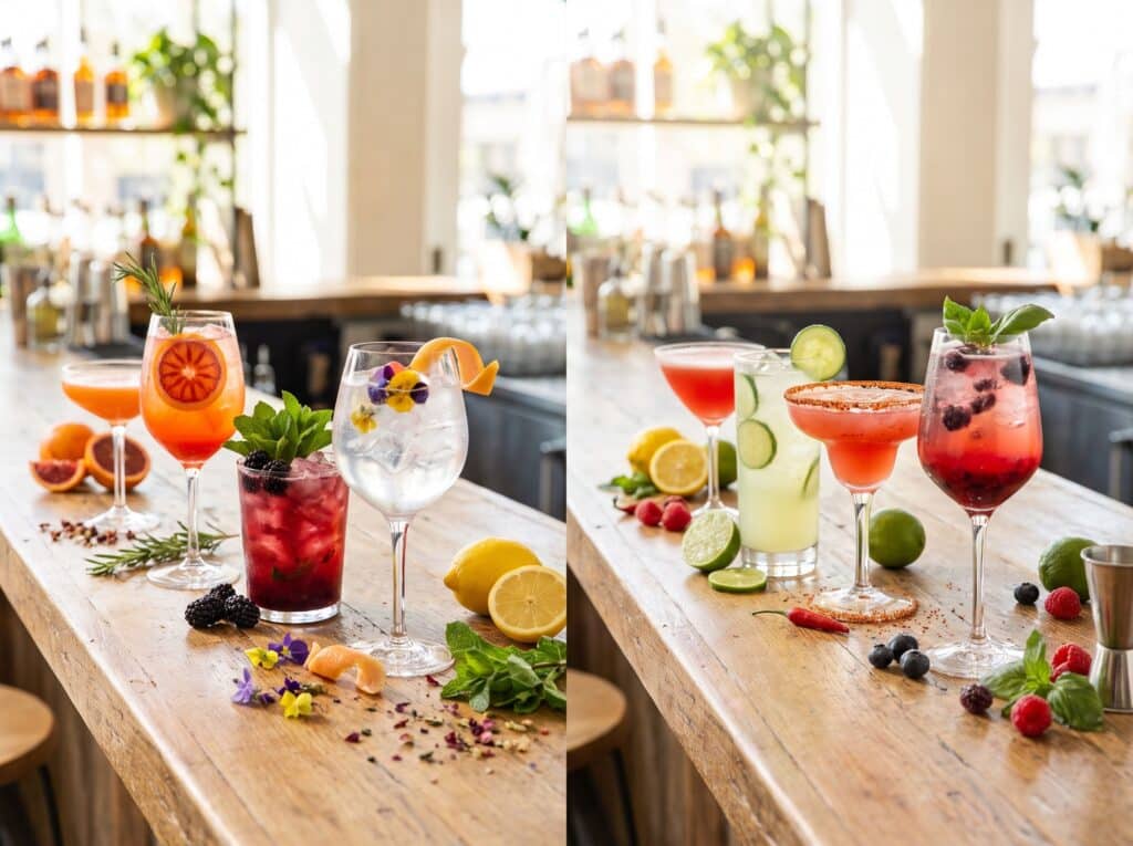 cocktails and mocktails made for a graduation party